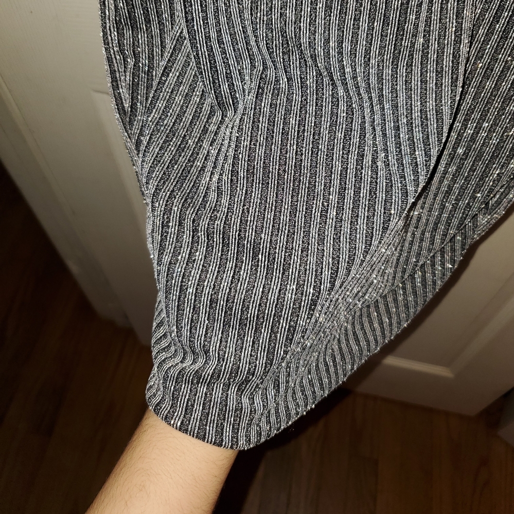 *SOLD* 5 for $20 | Fashion Nova Metallic Shimmer Striped Bodycon Dress - Picture 10 of 16